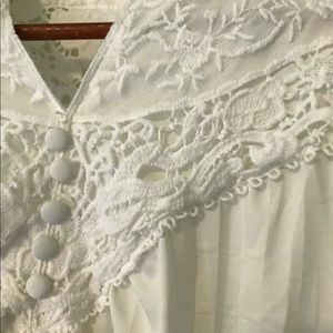 White blouse lace top half